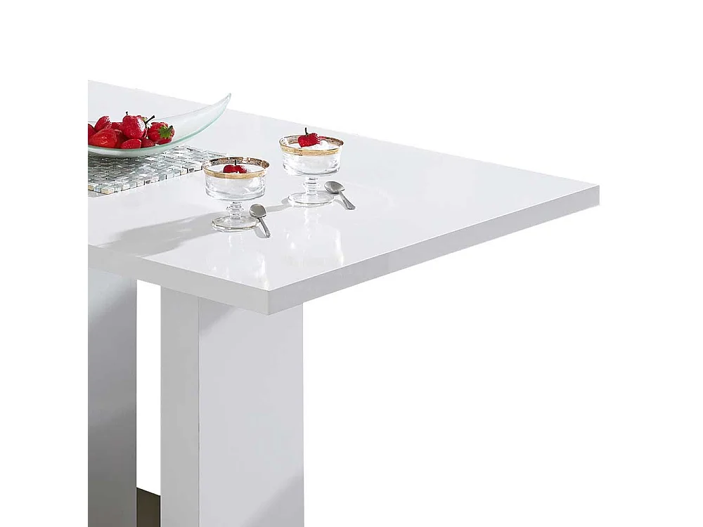 Säulen Esstisch in Weiß modern