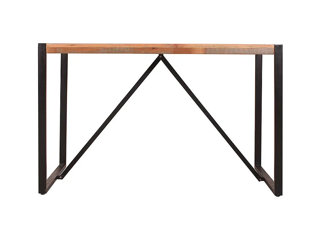 Küchentisch aus Recyclingholz und Metall Bügelgestell