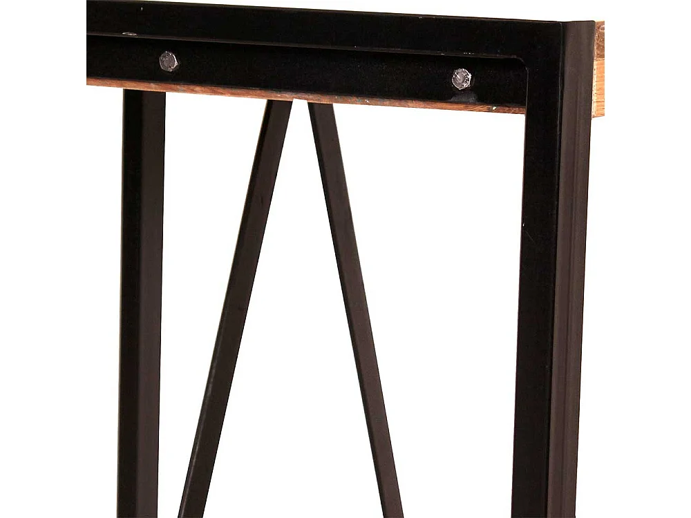 Küchentisch aus Recyclingholz und Metall Bügelgestell