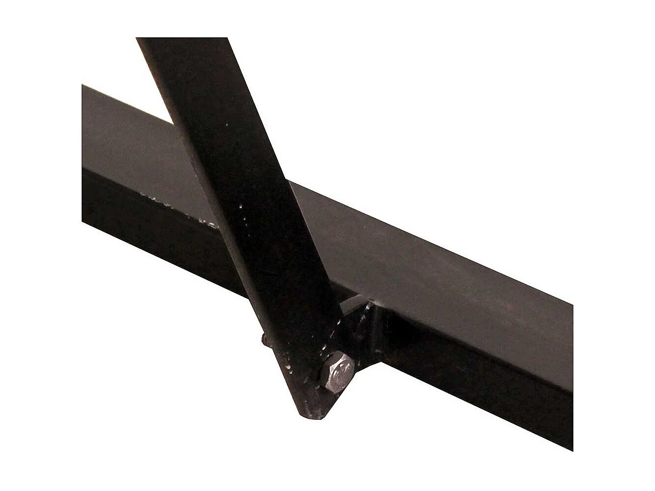 Küchentisch aus Recyclingholz und Metall Bügelgestell