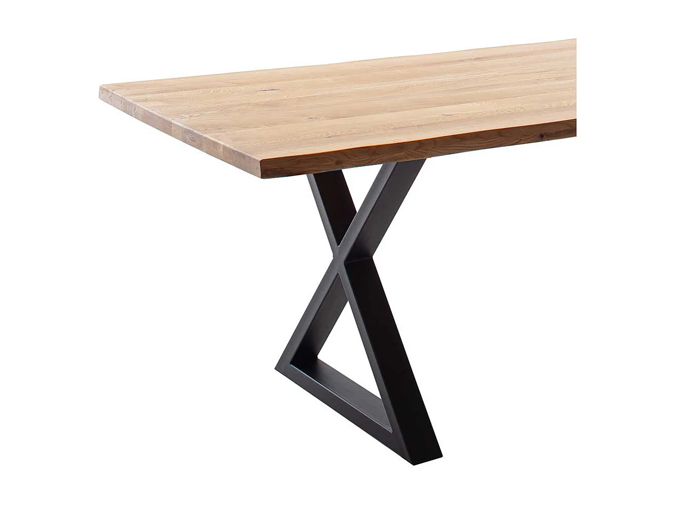Esstisch Echtholztisch in Wildeichefarben mit X Gestell