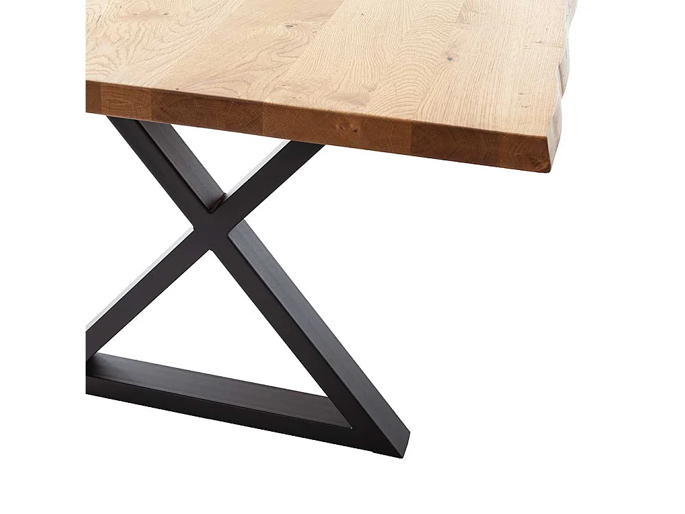 Esstisch Echtholztisch in Wildeichefarben mit X Gestell