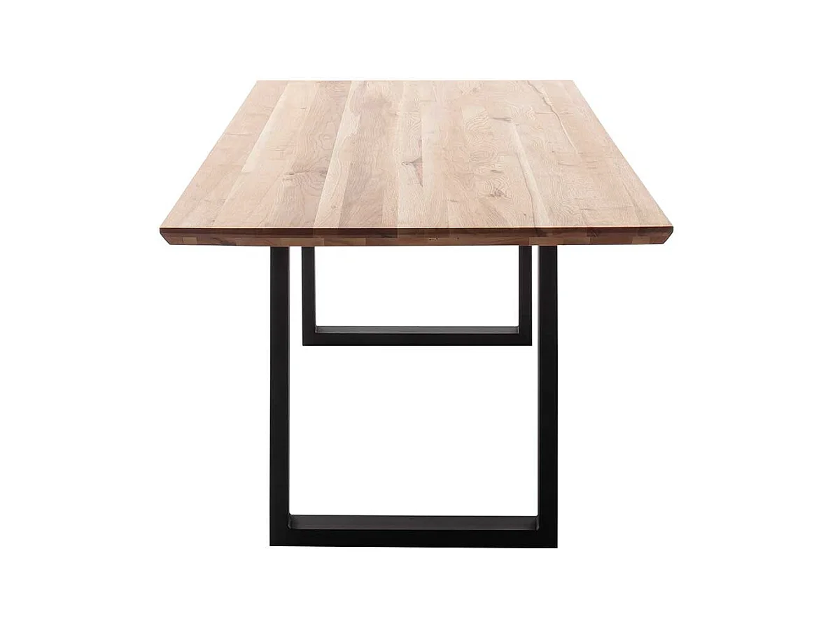 Esstisch Holztisch aus Metall und Zerreiche Massivholz