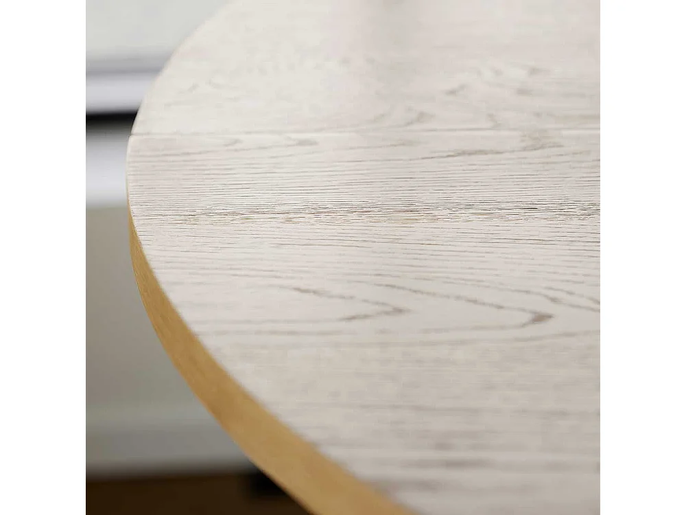 Esstisch rund modern in Eichefarben 75 cm hoch - optional verlängerbar