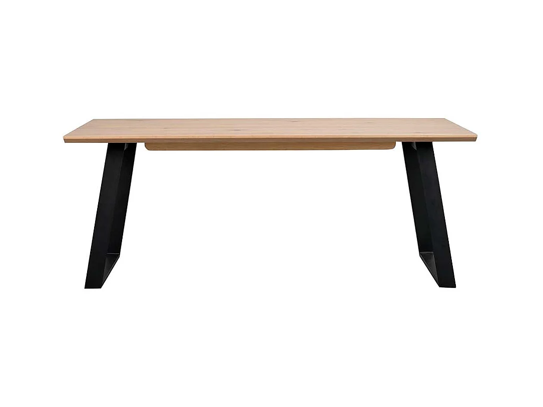 Esstisch in Schwarz Holz White Wash