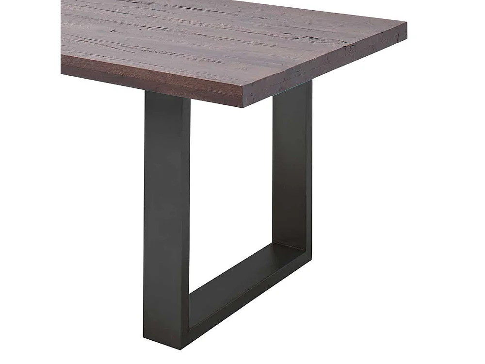 Tisch aus Zerreiche Massivholz und Stahl modern