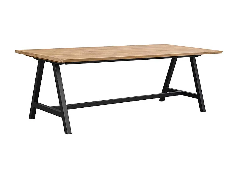 Esszimmer Tisch aus Eiche Massivholz geölt Metall A-Fußgestell