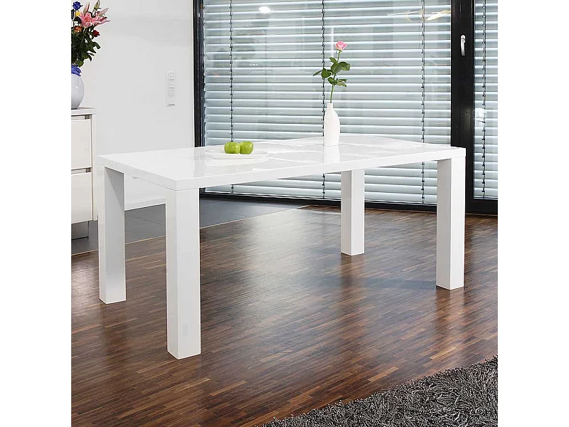 Esszimmertisch in Weiß Hochglanz modern