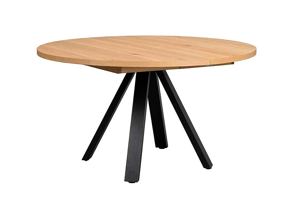 Esstisch Eiche Furnier geölt mit Vierfußgestell Metall