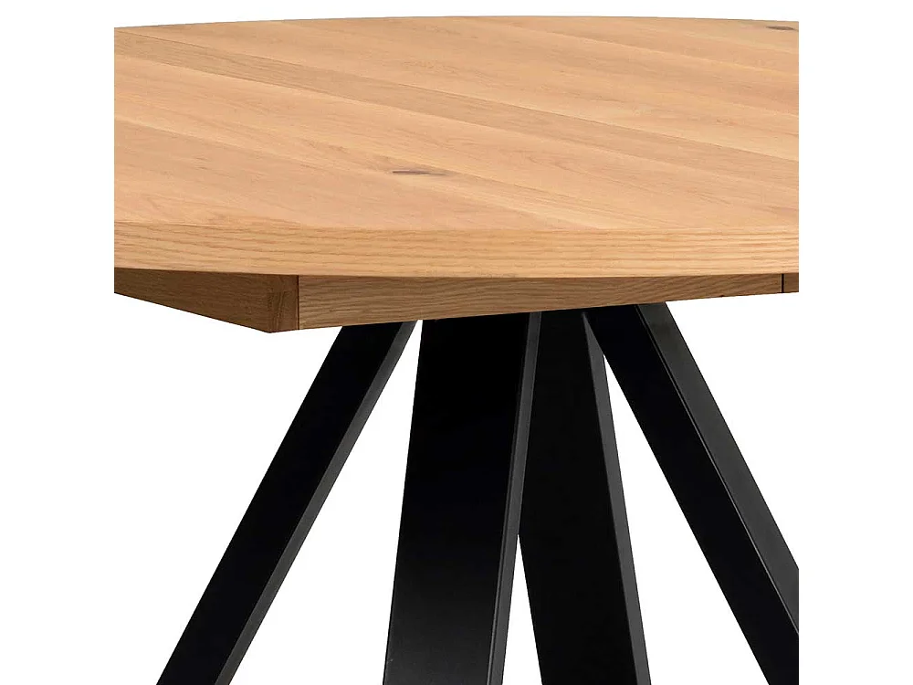 Esstisch Eiche Furnier geölt mit Vierfußgestell Metall