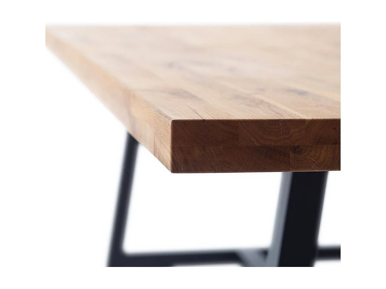 Esstisch Holztisch aus Balkeneiche Massivholz mit A Fußgestell