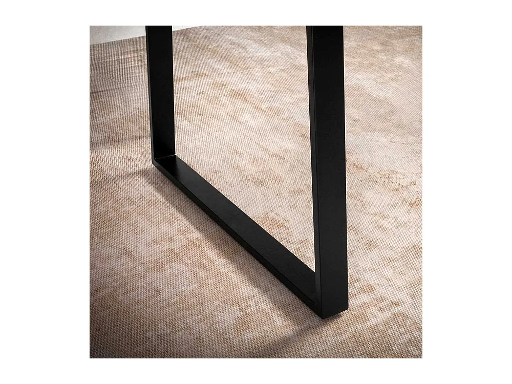 Esstisch Baumkantentisch im Industry und Loft Stil mit Bügelgestell