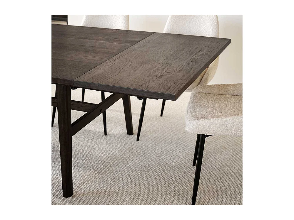 Esstisch optional verlängerbar in Eiche dunkelbraun 100 cm tief