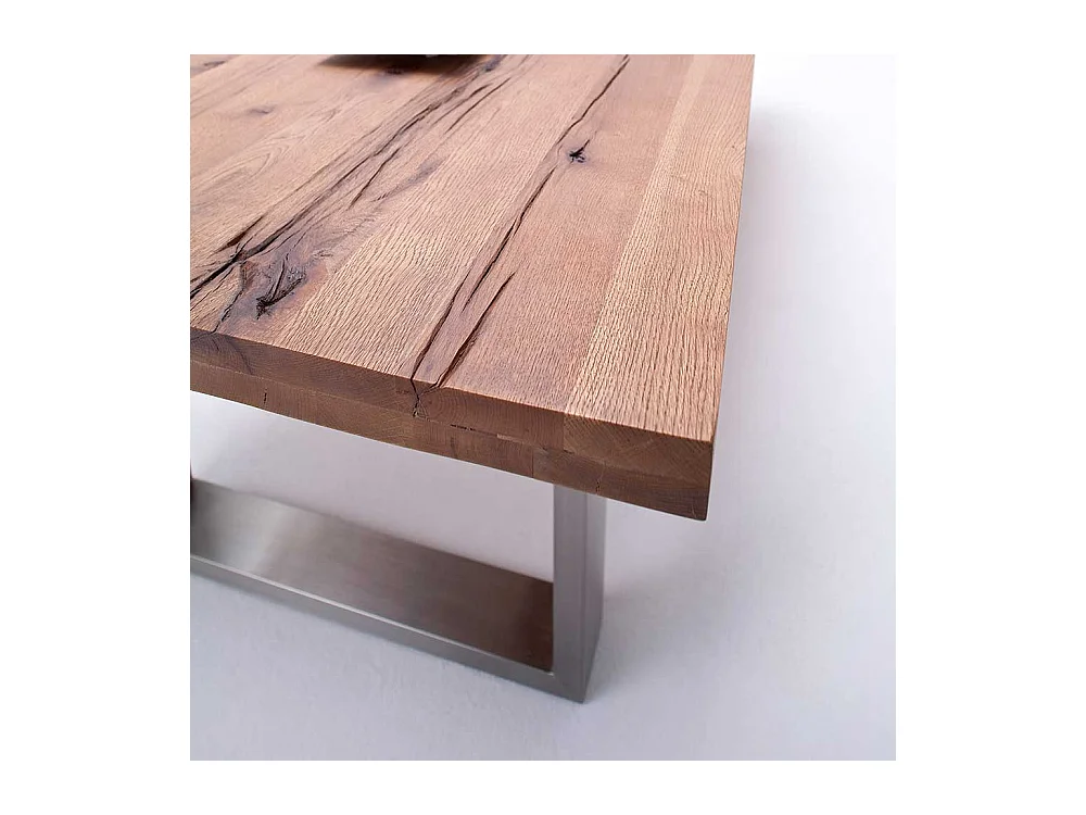 Esszimmertisch aus Eiche Massivholz Bügelgestell