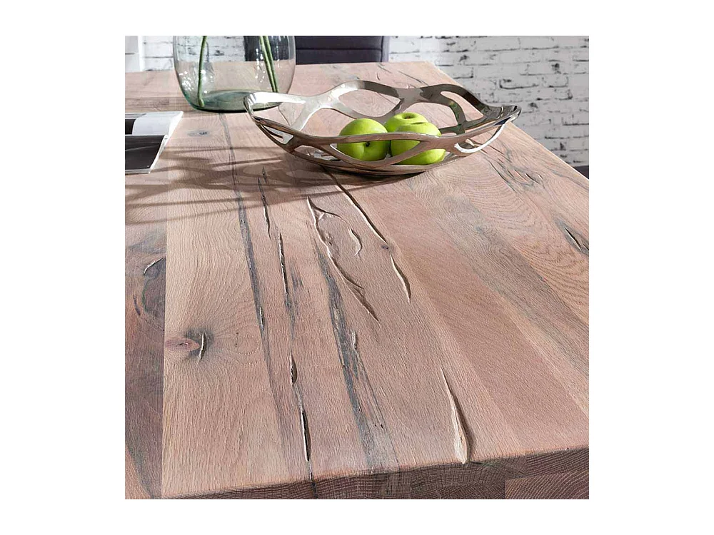 Esszimmertisch mit X Fußgestell Eiche massiv gekälkt