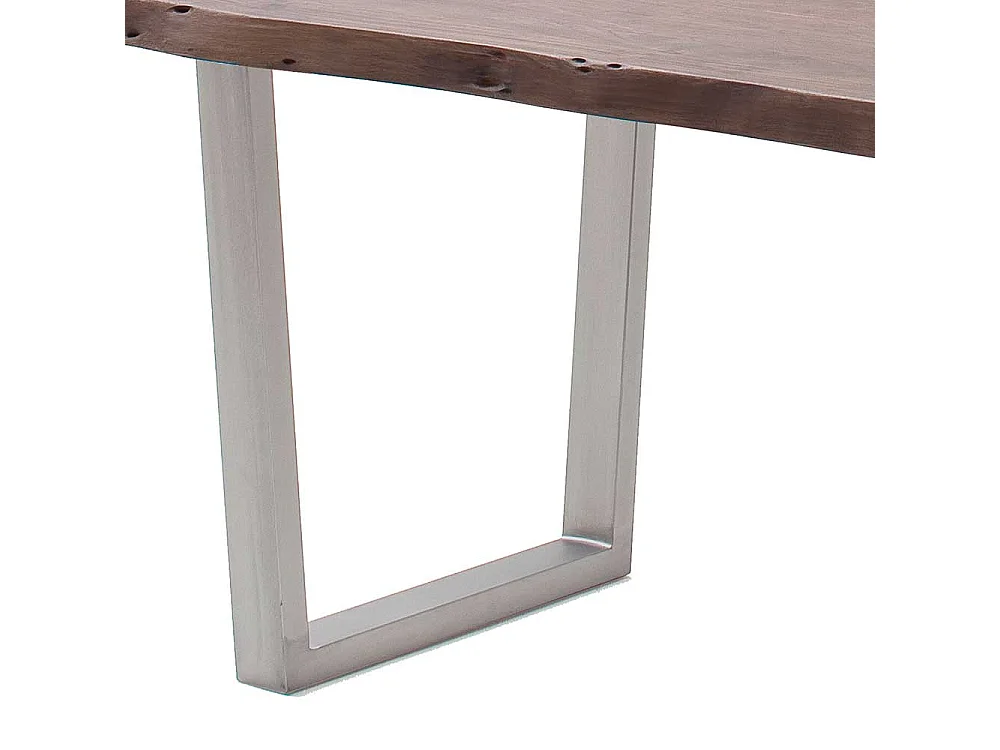 Küchentisch Holztisch aus Akazie Massivholz und Edelstahl