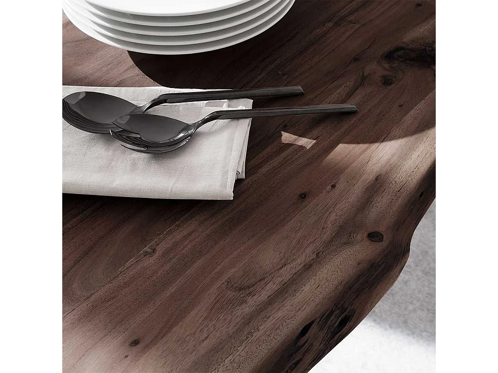 Küchentisch Holztisch aus Akazie Massivholz und Edelstahl