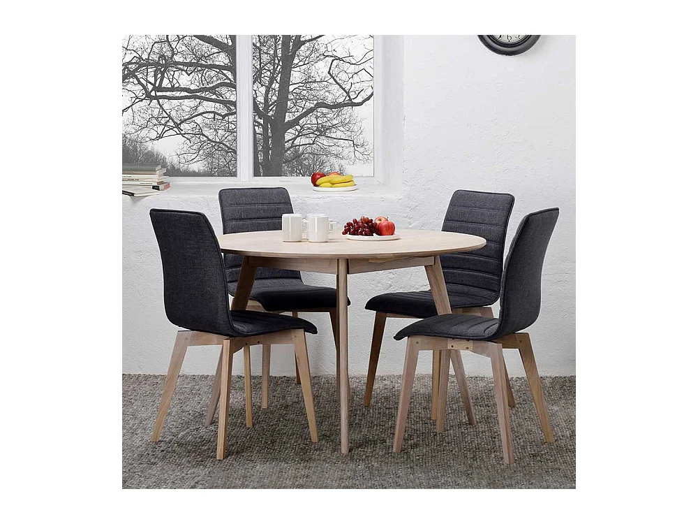 Küchentisch in Eiche White Wash rund