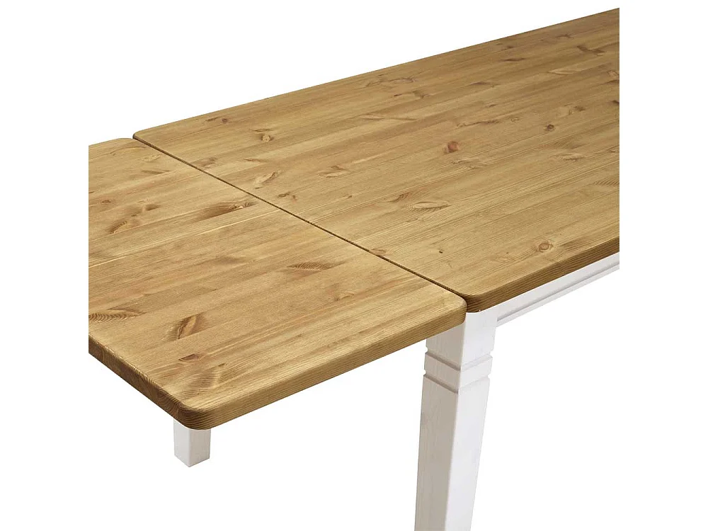 Massivholz Esstisch in Weiß Landhaus