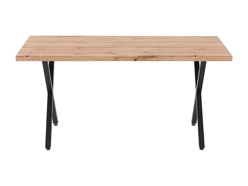 Küchentisch in Wildeichefarben und Schwarz 160 cm breit