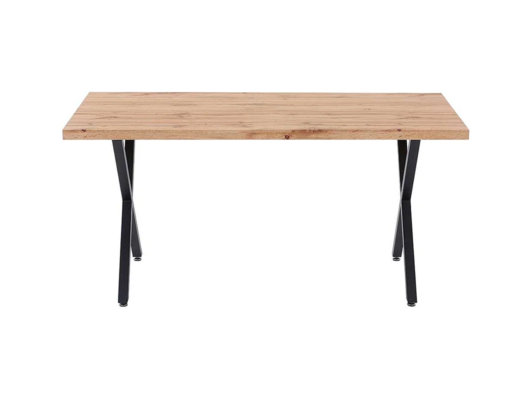 Küchentisch in Wildeichefarben und Schwarz 160 cm breit