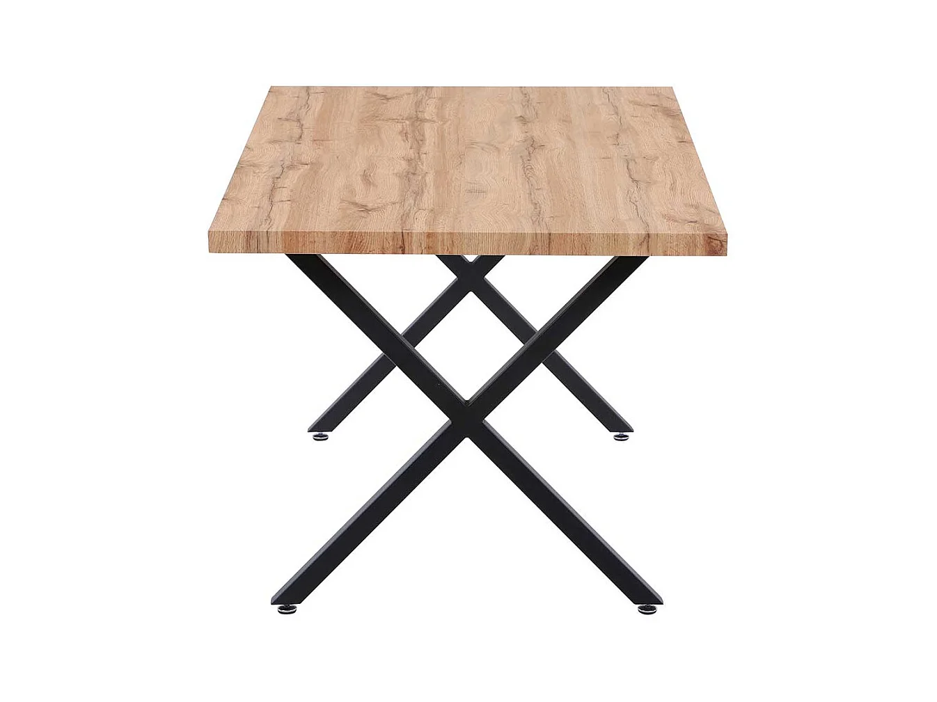 Küchentisch in Wildeichefarben und Schwarz 160 cm breit