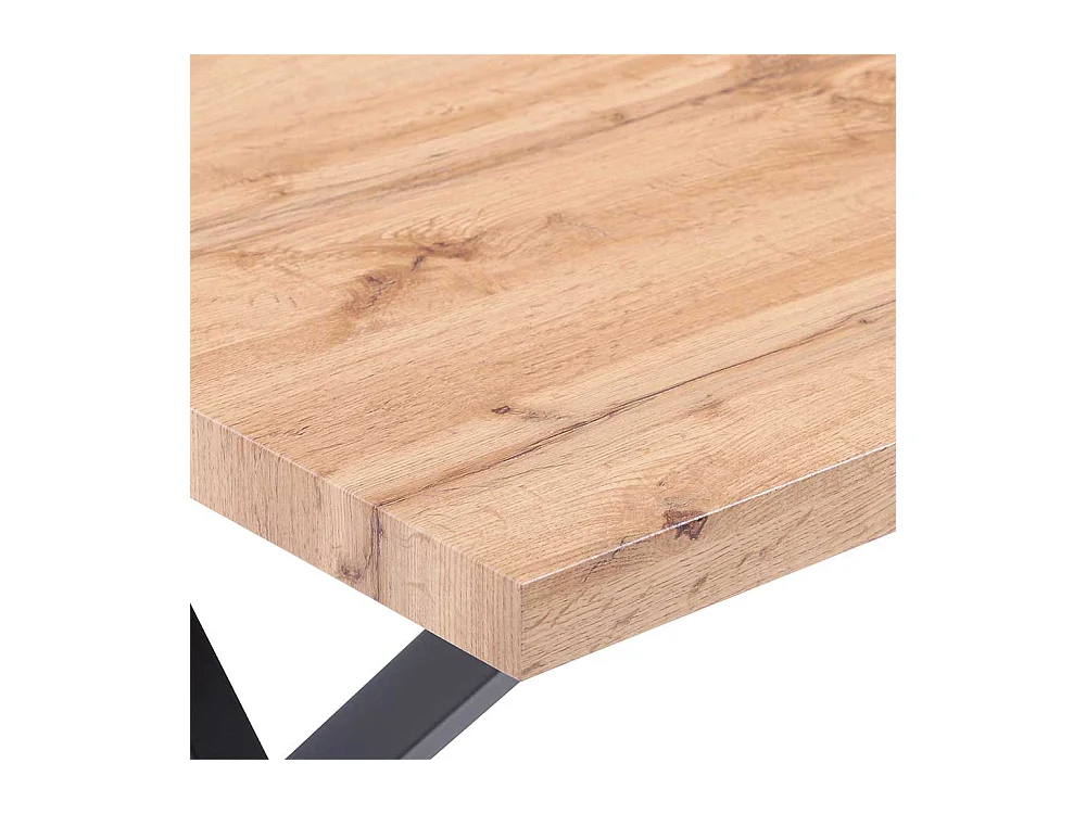 Küchentisch in Wildeichefarben und Schwarz 160 cm breit