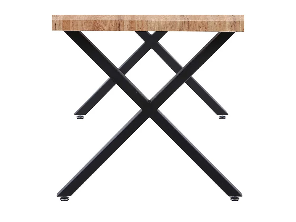 Küchentisch in Wildeichefarben und Schwarz 160 cm breit