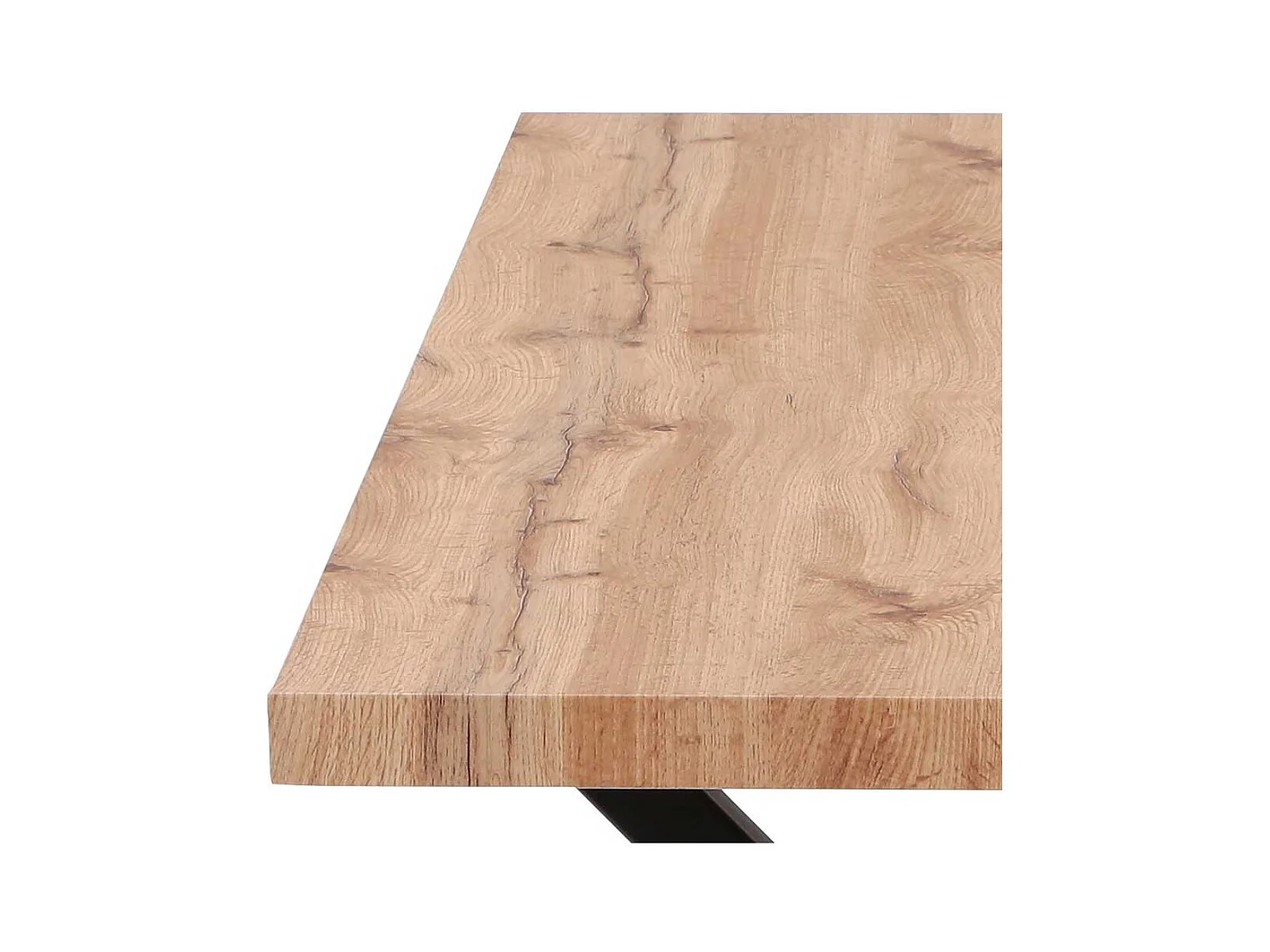 Küchentisch in Wildeichefarben und Schwarz 160 cm breit