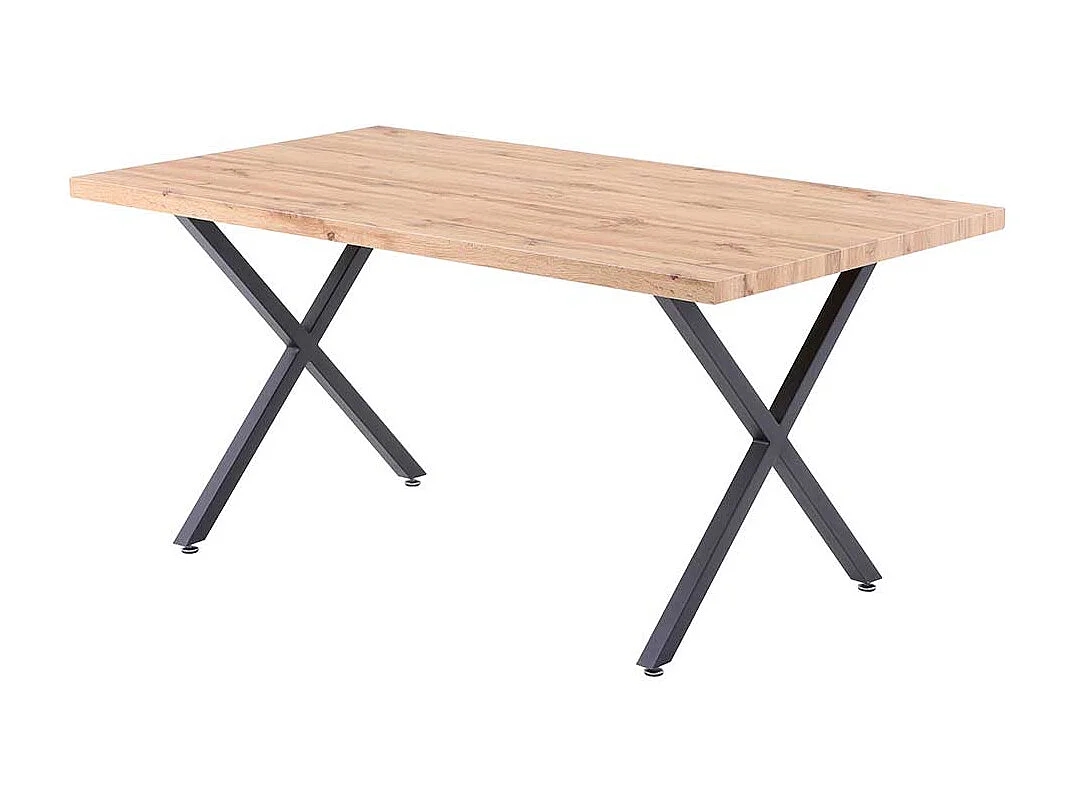 Küchentisch in Wildeichefarben und Schwarz 160 cm breit