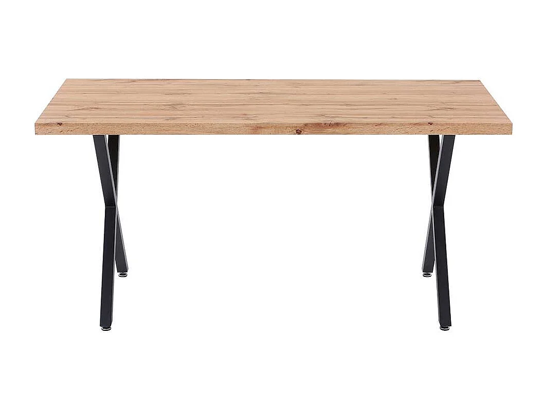 Küchentisch in Wildeichefarben und Schwarz 160 cm breit