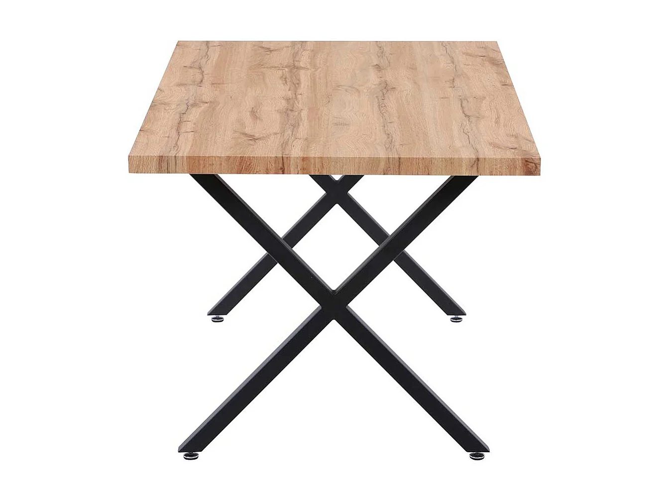 Küchentisch in Wildeichefarben und Schwarz 160 cm breit