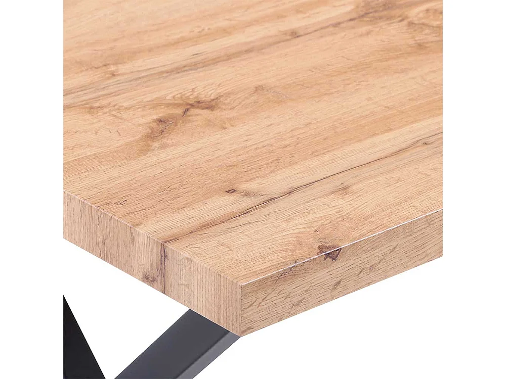 Küchentisch in Wildeichefarben und Schwarz 160 cm breit