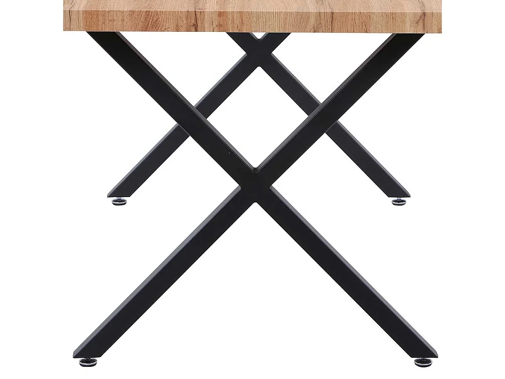 Küchentisch in Wildeichefarben und Schwarz 160 cm breit