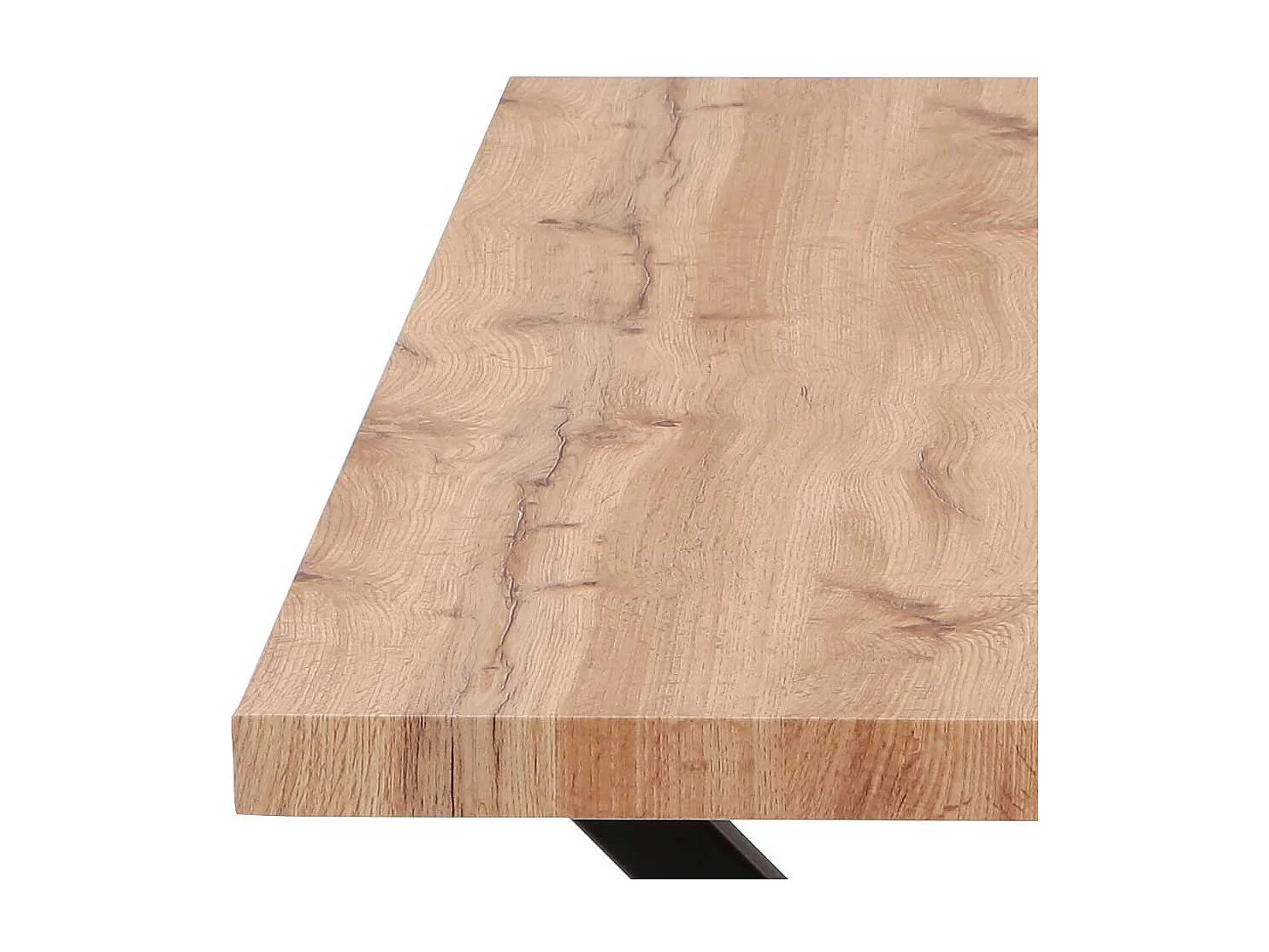 Küchentisch in Wildeichefarben und Schwarz 160 cm breit