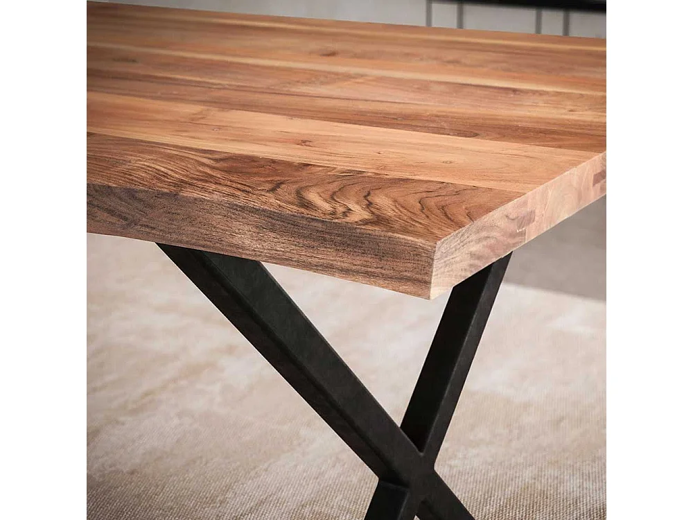 Esszimmertisch Tisch aus Akazie Massivholz und Metall