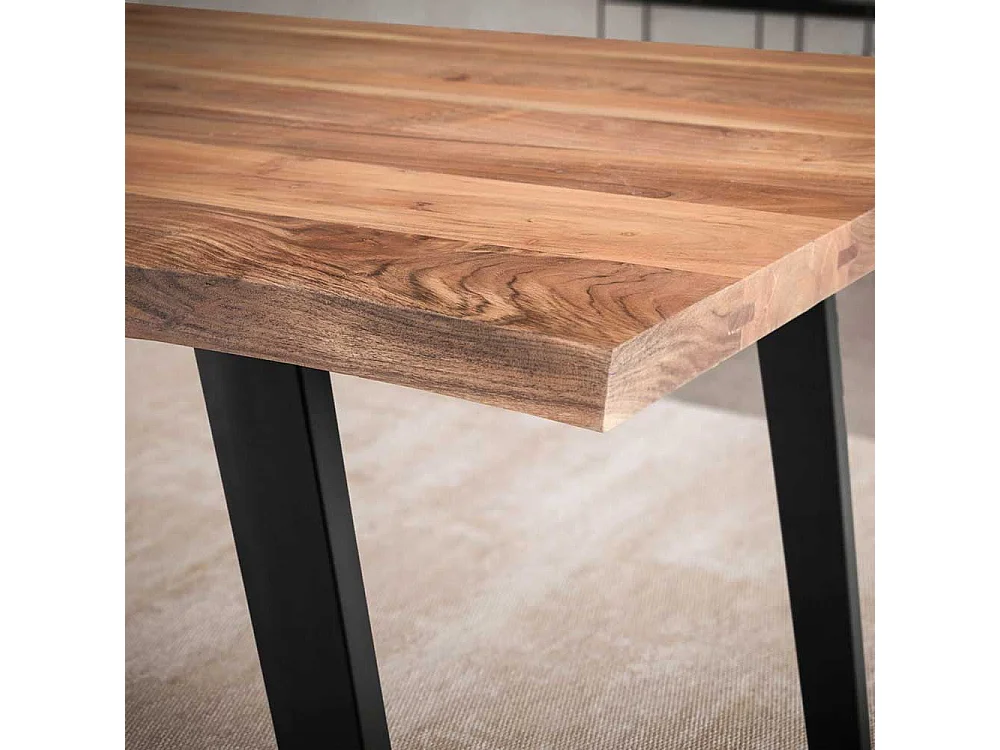 Tisch Esszimmer Küchentisch aus Akazie Massivholz und Metall