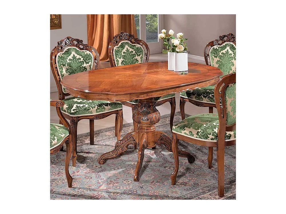 Barock Esstisch rund Nussbaum furniert