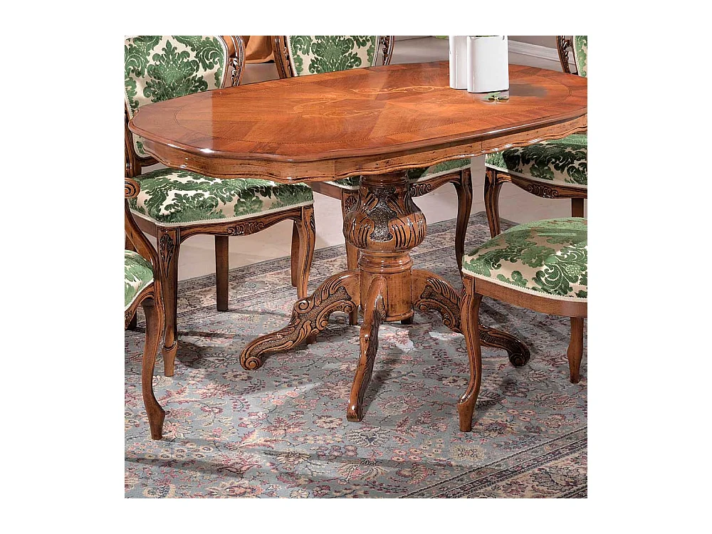 Barock Esstisch rund Nussbaum furniert
