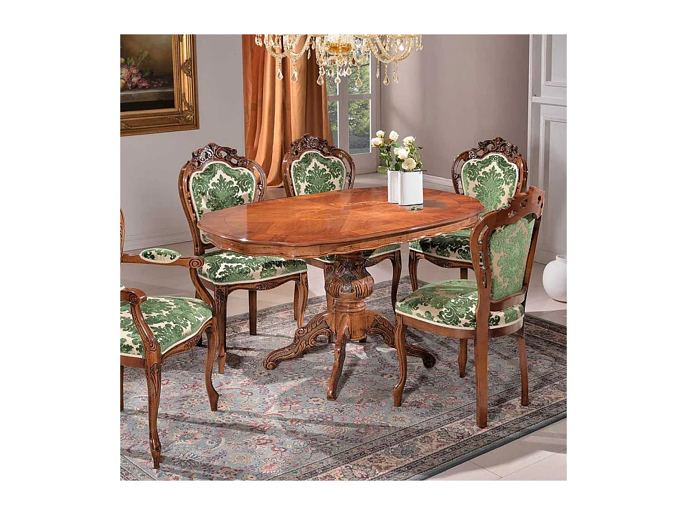 Barock Esstisch rund Nussbaum furniert