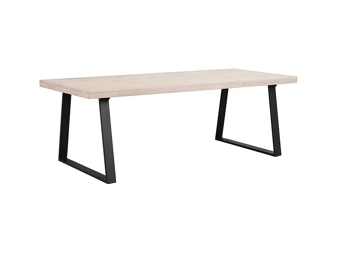 Esszimmer Tisch in Eichefarben White Wash Metallgestell