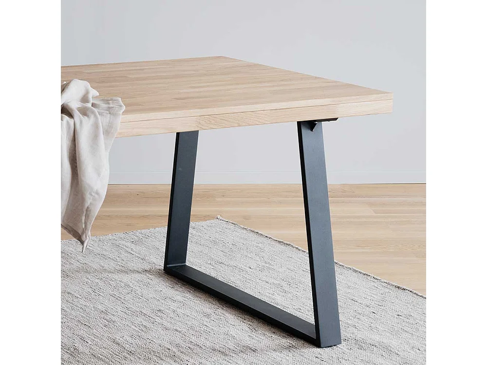 Esszimmer Tisch in Eichefarben White Wash Metallgestell