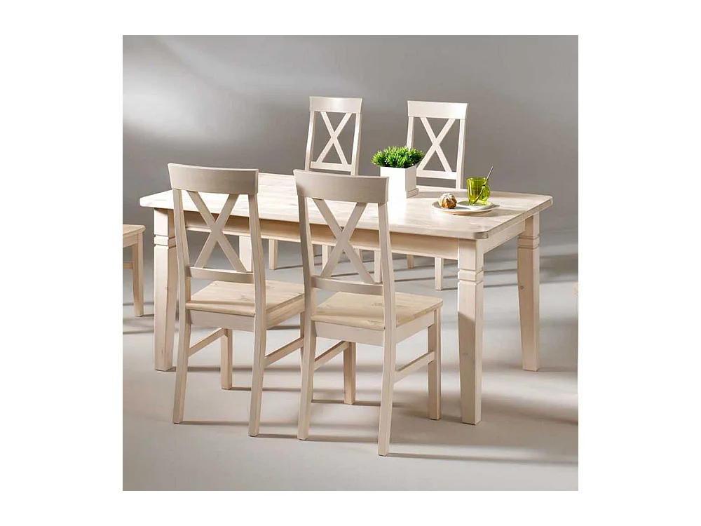 Massivholztisch in Weiß Kiefer Massivholz