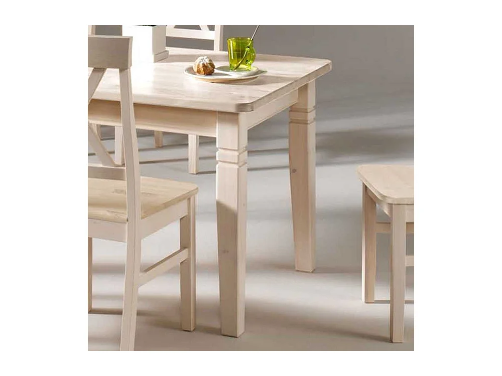 Massivholztisch in Weiß Kiefer Massivholz