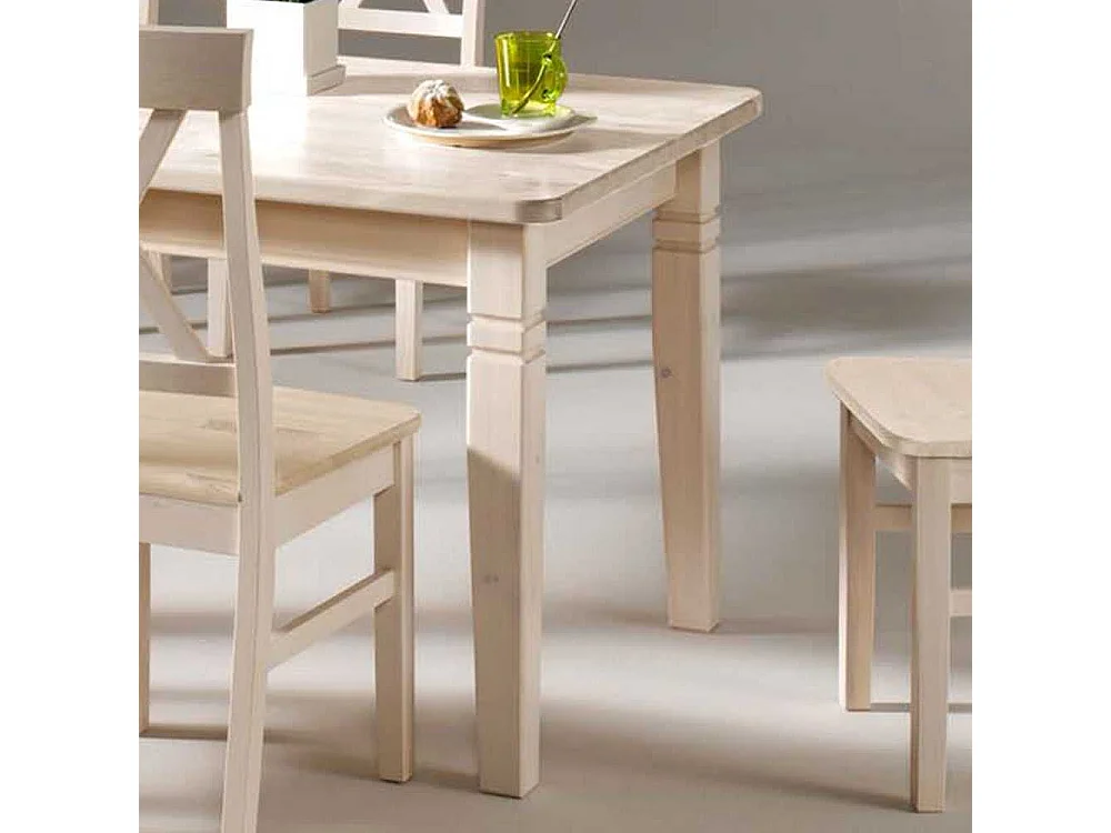 Massivholztisch in Weiß Kiefer Massivholz