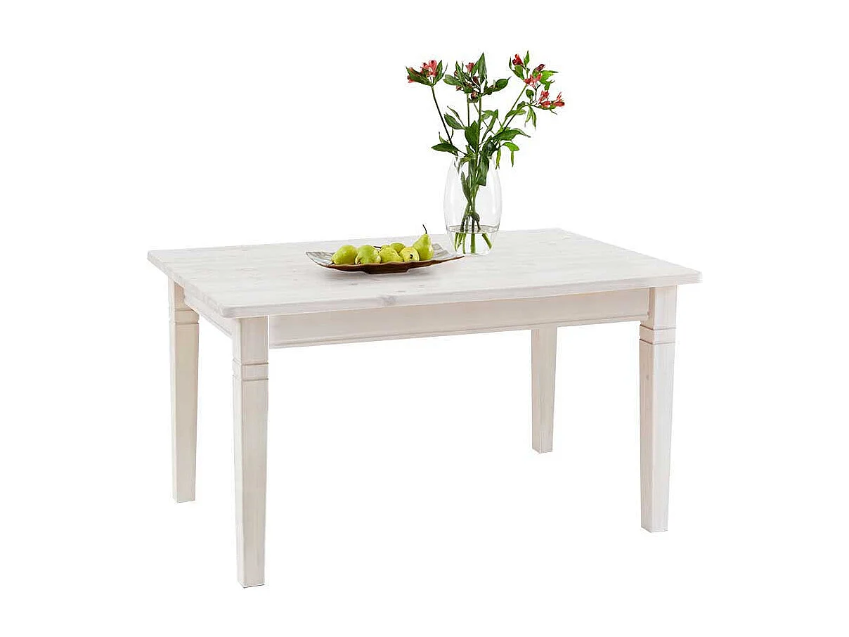 Massivholztisch in Weiß Kiefer Massivholz