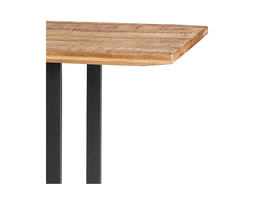 Massivholztisch aus Recyclingholz und Metall Bügelgestell