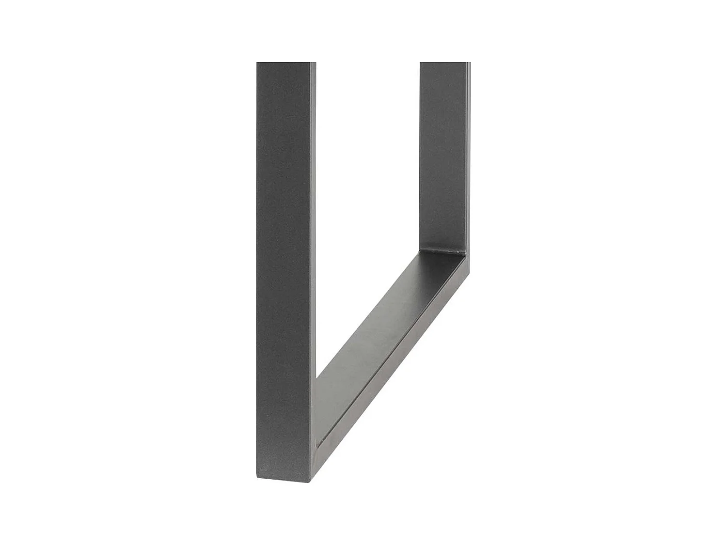 Massivholztisch aus Recyclingholz und Metall Bügelgestell