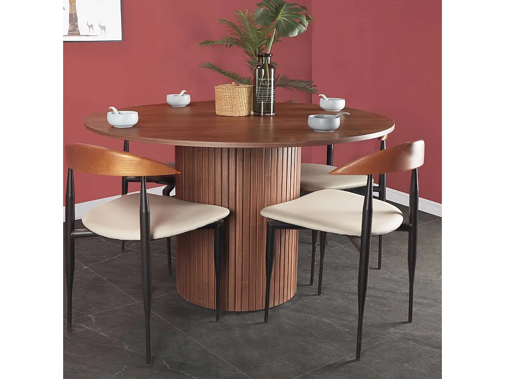 Esszimmer Tisch Küchentisch in runder Form auf Säulengestell