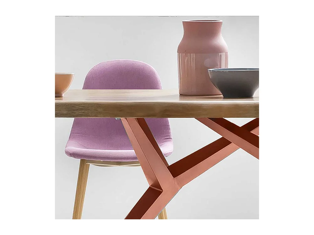 Esszimmer Tisch aus Akazie Massivholz und Eisen in Braun 100 cm tief